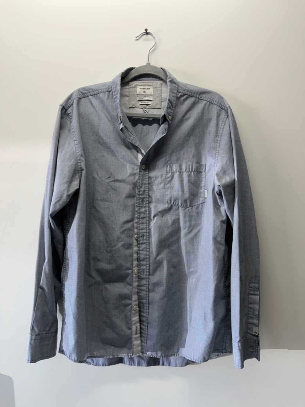 Quiksilver Men's Light Blue Button-Down Shirt